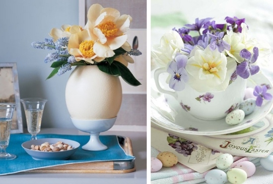 nápady na usporiadanie veľkonočných vajíčok so vzorom kvetinovej misy Veľkonočné vajíčko aranžovanie na slávnostný riad so vzorom