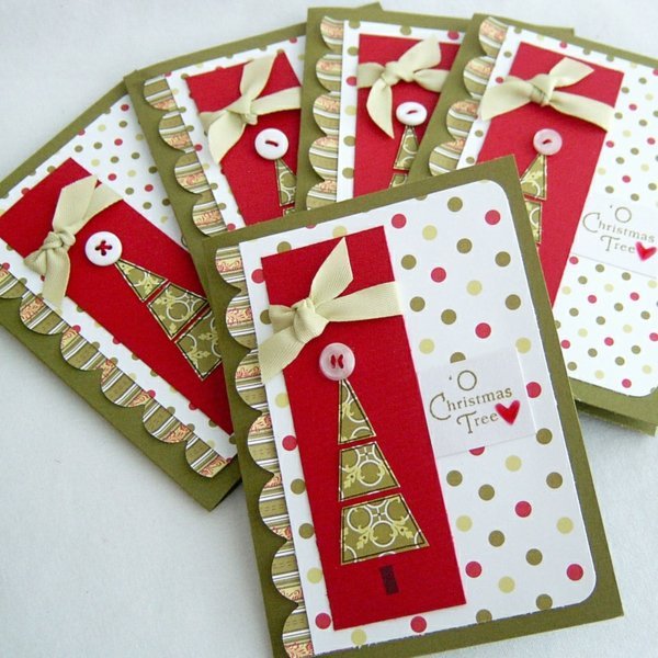 červeno-zelená vianočná pohľadnica-vyrobte si ju sami červeno-zelená-vianočná pohľadnica-urob si sám