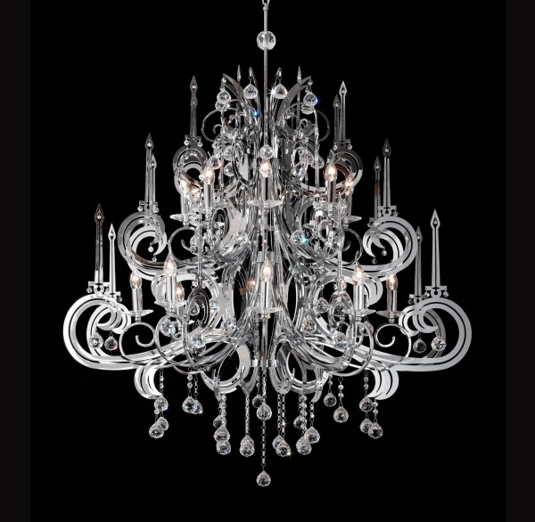 luster z nehrdzavejúcej ocele Gabarra 6220 Illuminati rezaný laserom dizajnový luster z nehrdzavejúcej ocele Gabarra 6220 Illuminati rezaný laserom