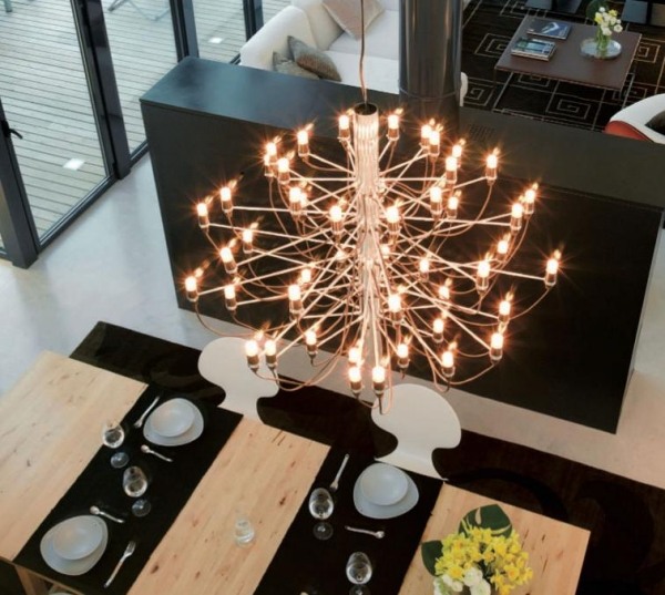 Kovová moderná jedáleň s lustrom 2097 Lustr kovová moderná jedáleň 2097