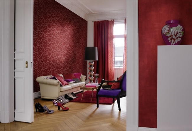 barbara becker tapety bordová červená zlatá krúti barbara becker tapety vínovo červené krúti