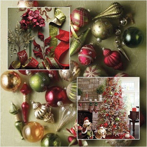 Nápady na vianočné dekorácie zelená červená Vianočné šperky-nápady-zelená-červená