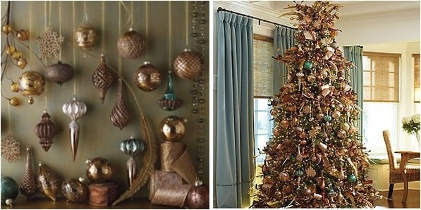 Vianočné ozdoby nápady nápady tmavé zlato Vianočné stromčeky-ozdoby-nápady-tmavé-zlaté