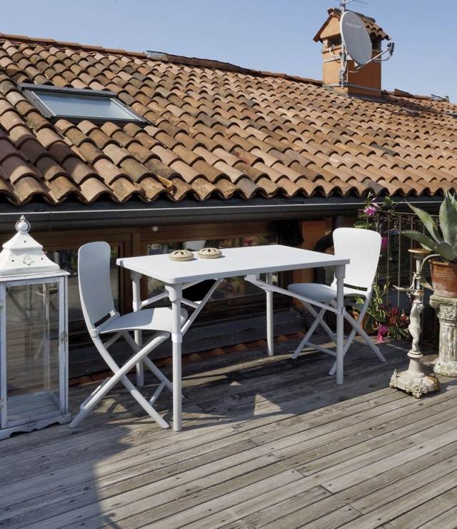 Zic-zac skladací stôl-biely balkónový dizajnový stôl-Raffaello galiotto