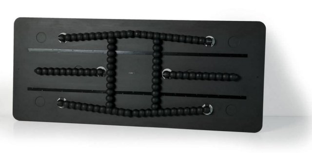 Skladací stôl s guličkami nápady moderný dizajn, čierna stolová doska