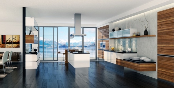 Myšlienky minimalistický dizajn bielej kuchyne 22