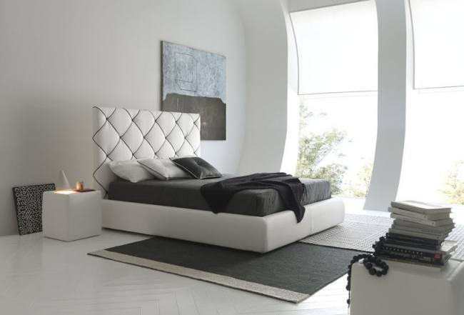 dubai čalúnená posteľ bolzan letti biele prešívané čelo postele