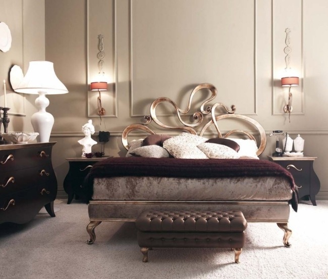 Guisti portos dizajn postele barokový kovový záhlavie