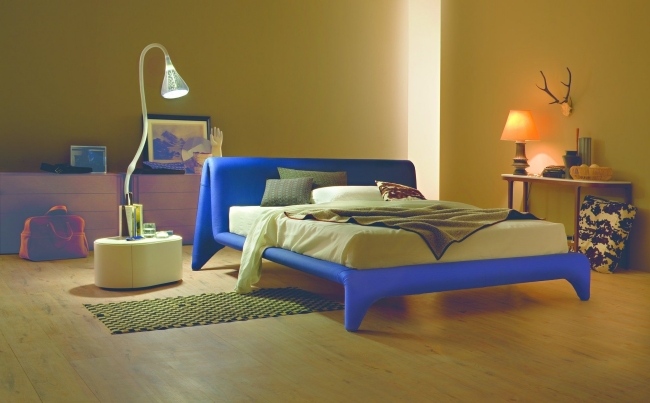 moderné dizajnové postele domček modrý lema
