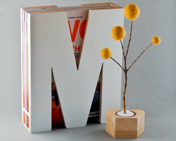 M Magazin Design stojan na noviny moderného tvaru Dizajnový stojan na časopisy moderného tvaru