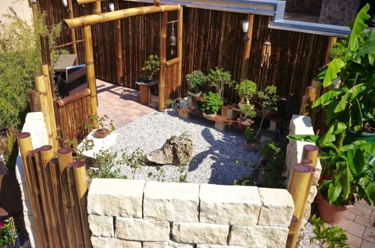 Obrazovka ochrany súkromia z bambusových rohoží pre parcely v ázijskom štýle