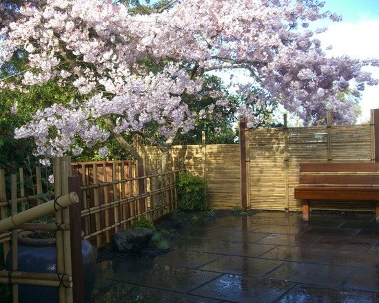 Štýl drevený plot bambus pôvodný nápad rôzne úrovne