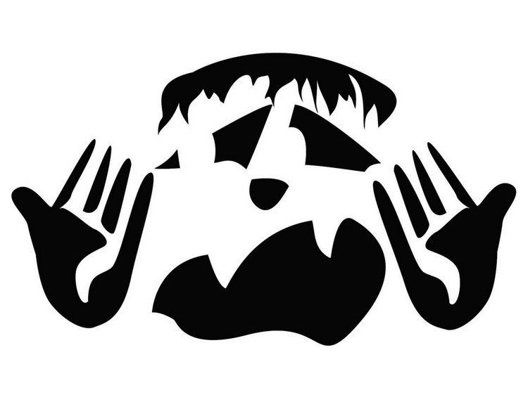 kričiaci duch s hlúpou tvárou Šablóny na vyrezávanie halloweenskych tekvíc diabolské