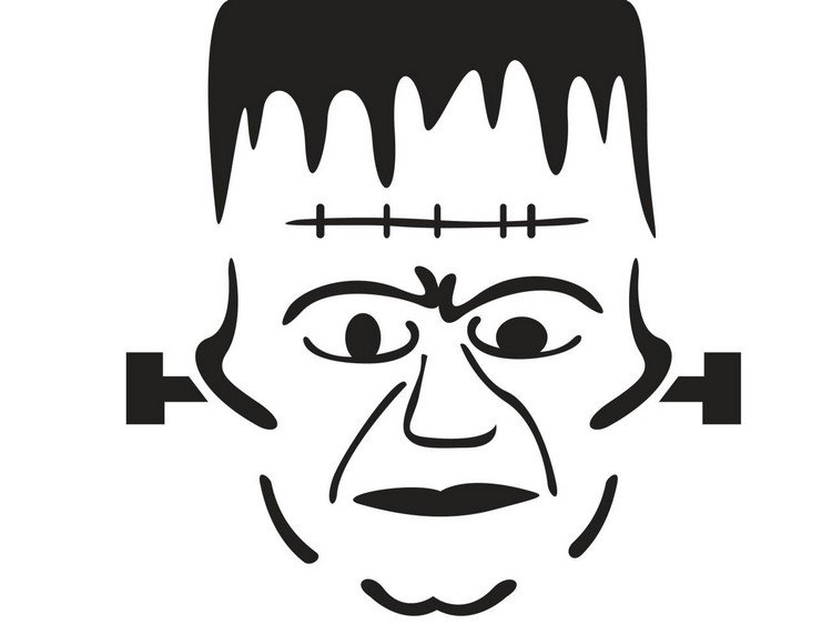 Šablóna na vyrezávanie tekvice Frankensteinovej hlavy halloween-kurbis-carving-template-frankenstein-head