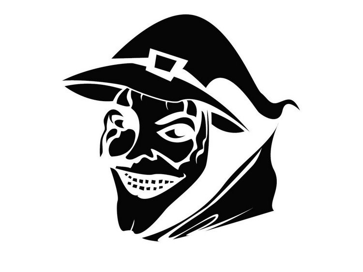 šablóna na vyrezávanie zlých čarodejníc z tekvice halloween-obrubník-rezbárske-šablóny-bez-čarodejnice-tlač