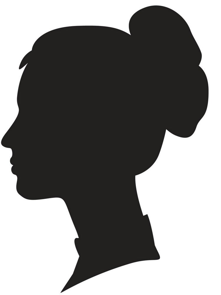 Profil siluety vintage ženy halloween-obrubník-rezbárske-šablóny-vinobranie-žena-silueta