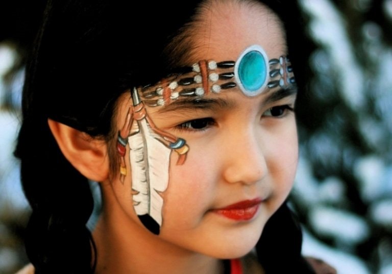 Tipy na líčenie pre deti na Halloween Halloween tipy na líčenie deti Indiánka