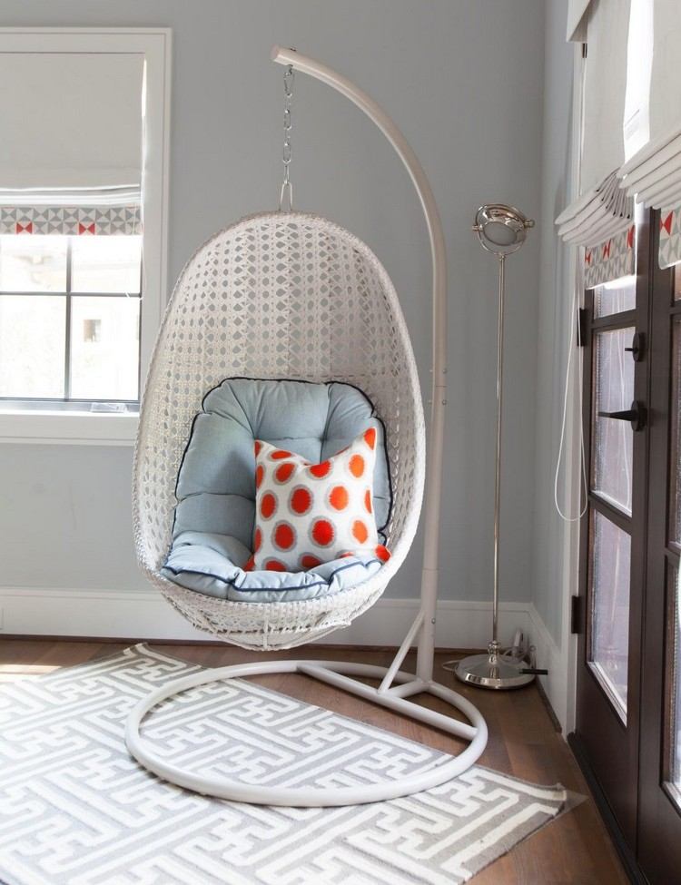 Závesný vankúš-rám-vo vnútri-biela-umelá väzba-modrý-sedací vankúš