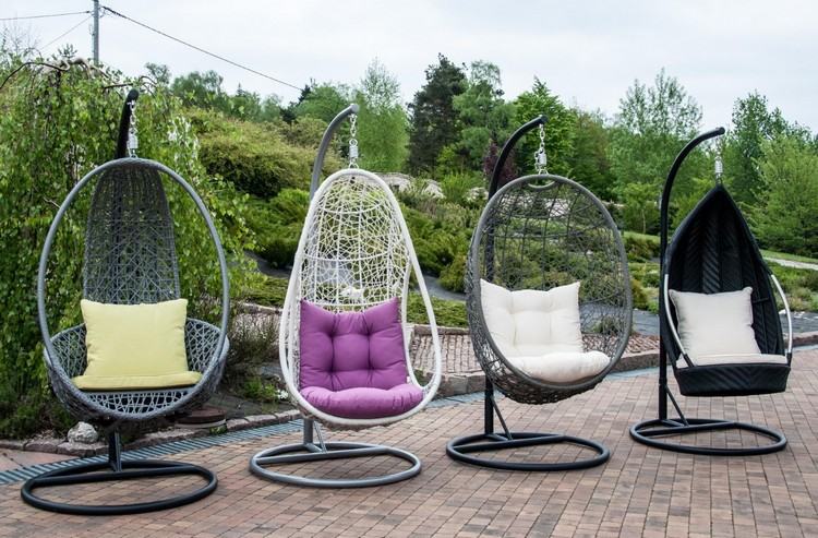 závesná stolička-rám-vonku-kovový rám-rôzne tvary