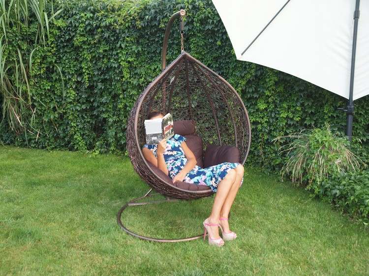 Závesný rám stoličky-vonkajší-záhradný-kov-umelý-prútený-hnedý-sedák