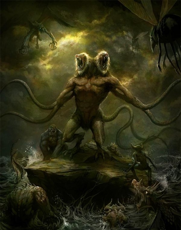 Demogorgon démon-dvojhlavé nápady-staroveké grécke mýty Halloween-líčenie Demogorgon démon-dvojhlavý staroveký grécky mýtus Halloween-makeup kostým nápady