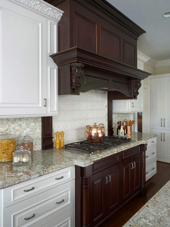 Dlaždice kuchynský motív nápady červená skriňa