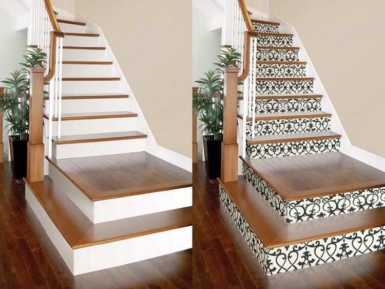 Skrášlite stúpačky útržkami tapety nápady-útržky tapiet-vyrobte si-stúpačky-palica