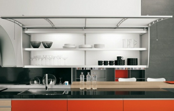 oranžová-kuchynská linka-biela-doska