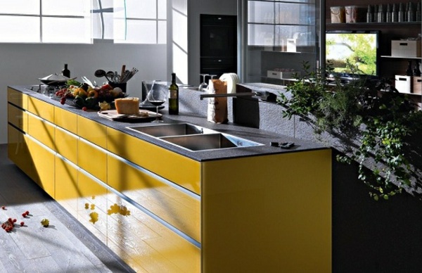 žltá-kuchynská-ostrov-farebná-keramická