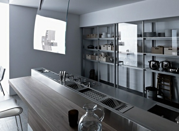 kompaktné kuchynské sklo tmavosivej farby