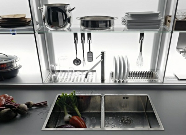 malý nerezový kuchynský drez