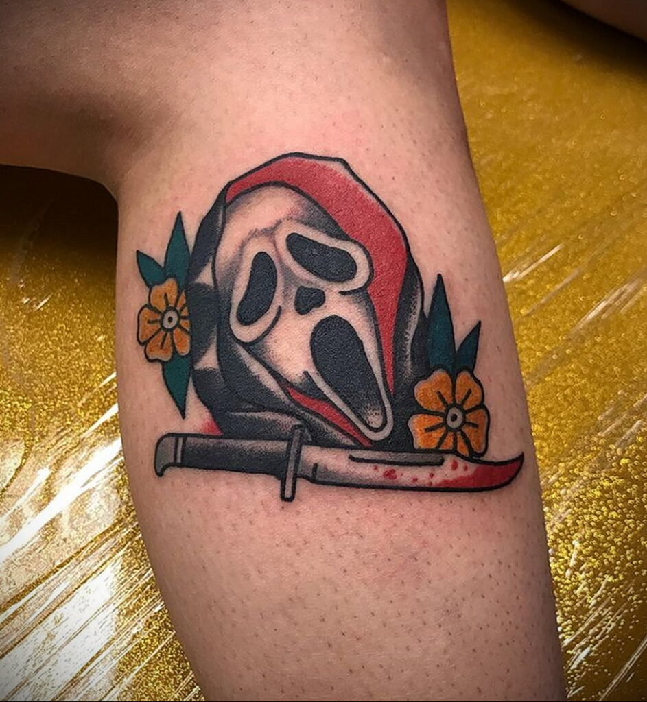 Twarz ducha - zdjęcie tatuażu 13.01.2021 №0071 -Tatuaż Norman Bates-