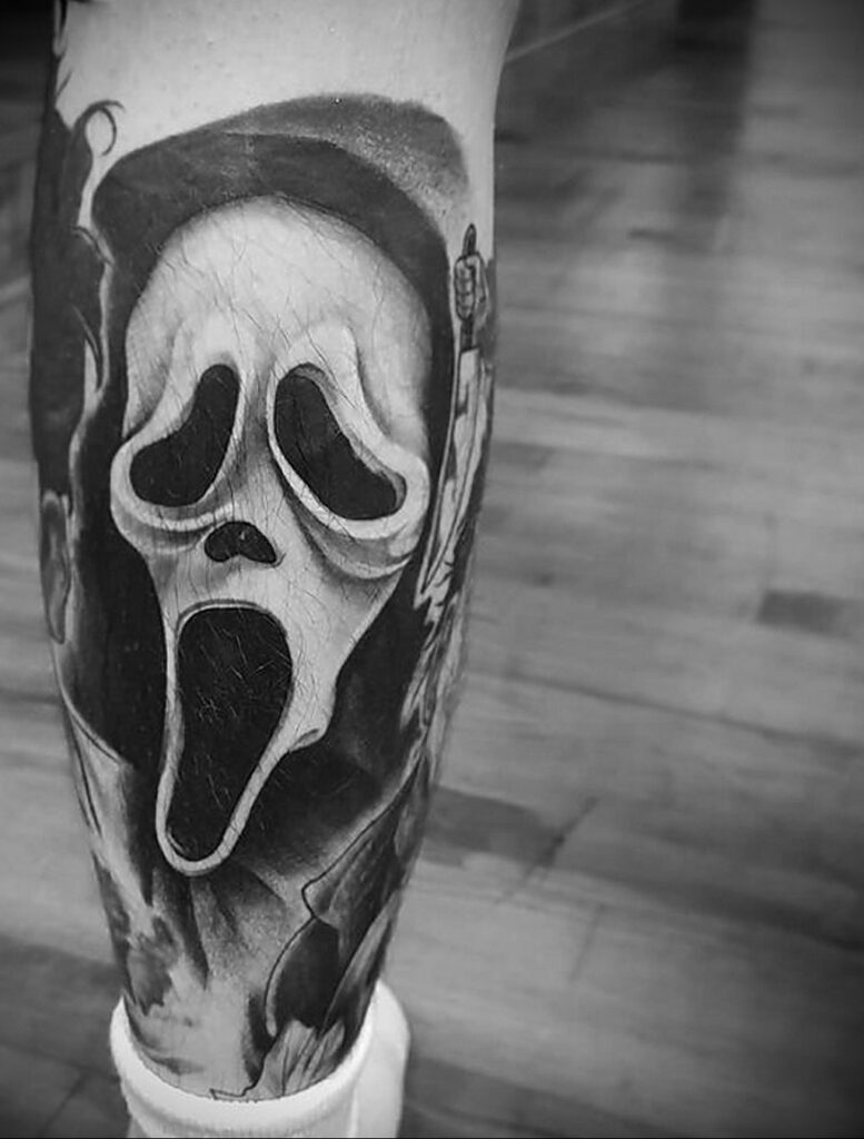 Twarz ducha - zdjęcie tatuażu 13.01.2021 №0070 -Tatuaż Norman Bates-