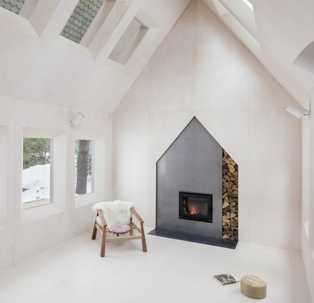 Krbová omietka stena puristický vzhľad Letný dom v Gabirge