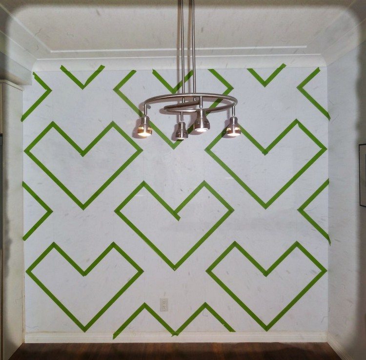 Nápady na stenu-urob si sám-maliarska páska-geometrické figúrky