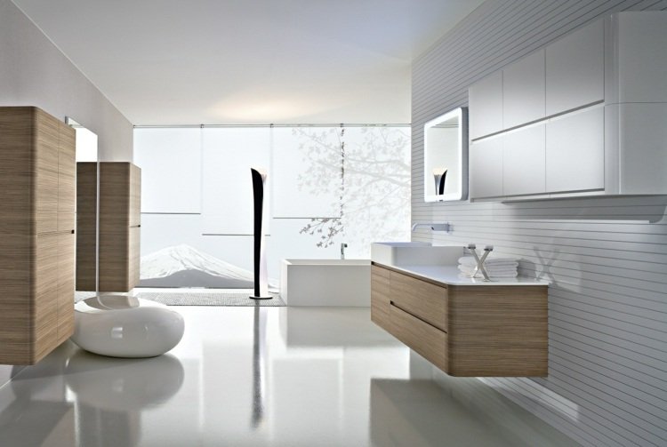 Životné nápady pre kúpeľne - minimalistická jednoduchosť je elegantná a moderná životné nápady pre kúpeľne minimalistický-biely-nábytok-drevo-predné okno