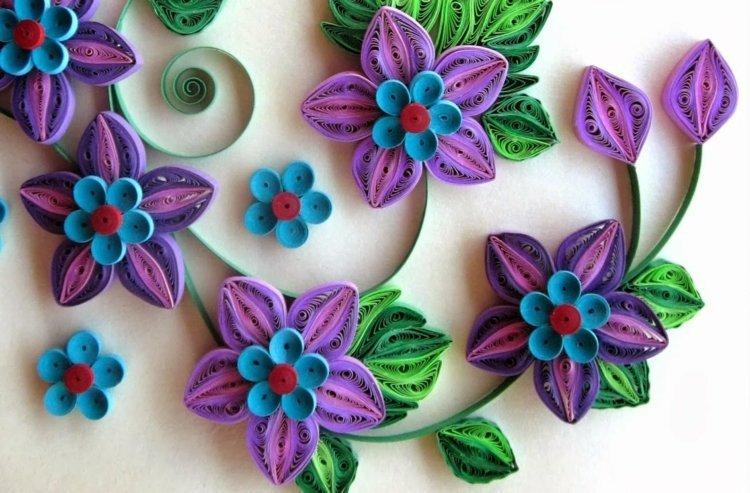 remeselné nápady papier fialové pruhy modrý dizajn obrázku jednoduchý