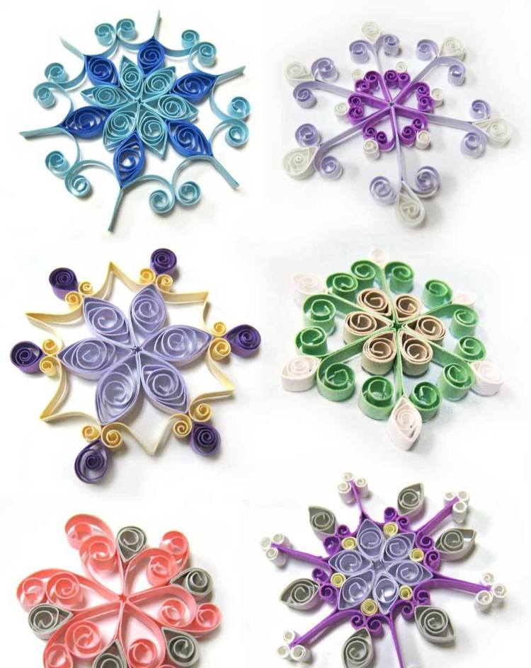 Remeselné nápady s papierovými snehovými vločkami pastelových farieb zimnej dekorácie