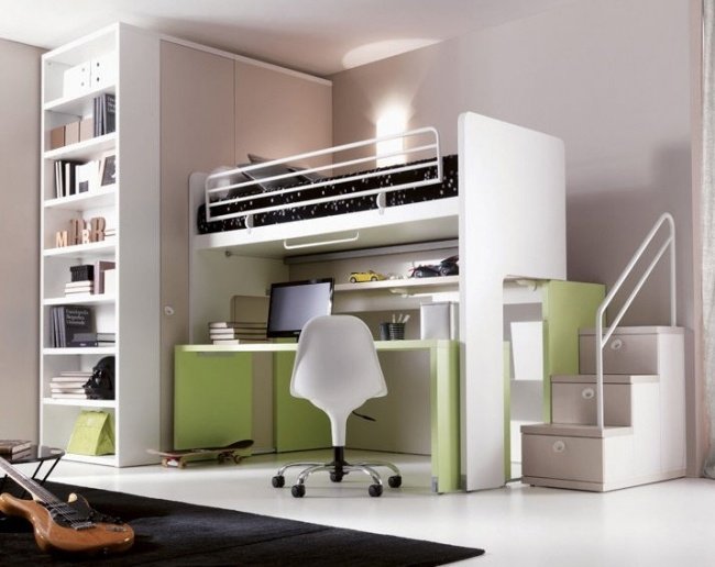 Poschodová posteľ, dizajnový stôl do detskej izby, flexibilný-Doimo Cityline Poschodová posteľ detská izba-unisex dizajnový stôl flexibilný-Doimocityline