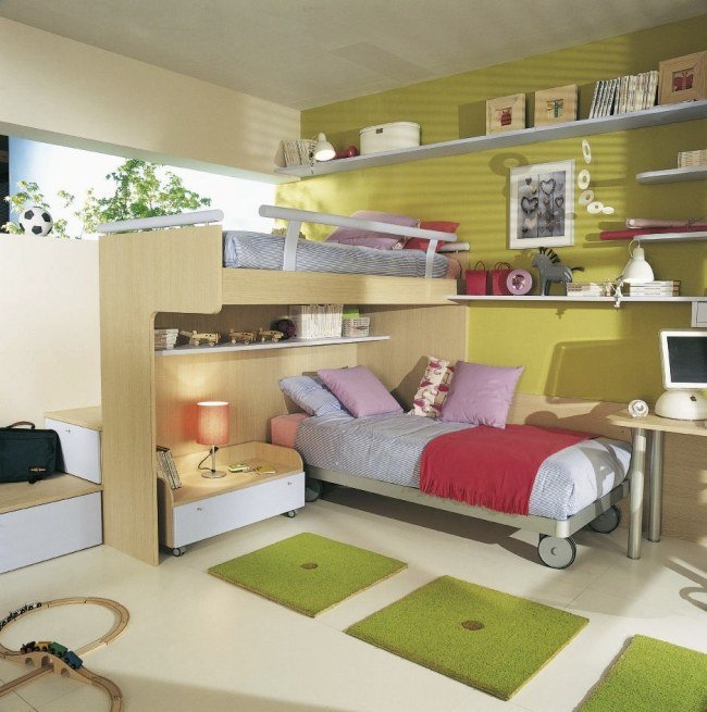 Sangiorgio Mobili-podkrovné postele zariadenie detskej izby-unisex posteľné kolieska Sangiorgio Mobili-Posteľné postele Vybavenie detskej izby-Unisex sklopná posteľ