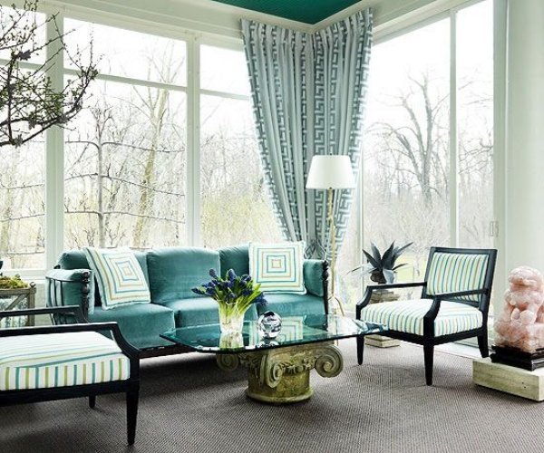 nápady na život moderná tyrkysová ochrana súkromia klasické jednoduché záclony priesvitné