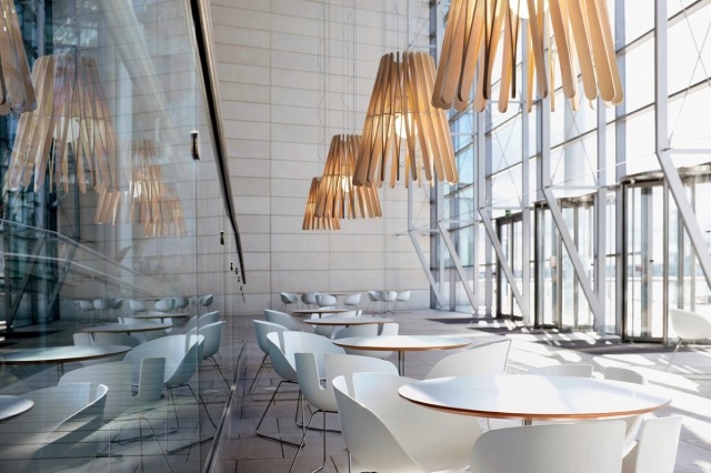 Dizajnové osvetlenie-závesné žiarovky tienidlo-drevené palice Osvetlenie terasy reštaurácie závesná lampa segmenty drevené tyče