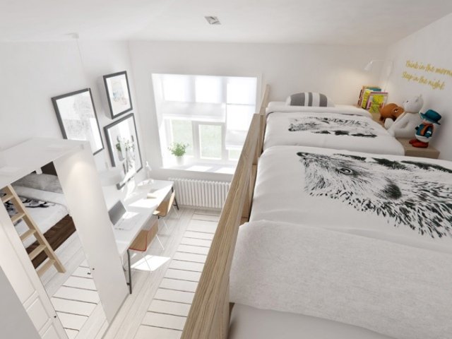 -Vzduchove-predstavy-pre-detsku-izbu-dizajn-loft-postel-biele-steny-postel-posteľné-zrkadlá