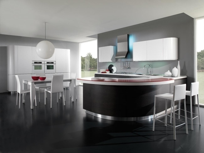 Kuchyňa z drevenej dyhy moderný dizajn-Sedem ostrovčekových tvarov Kuchynský ostrovček z drevenej dyhy moderný dizajn-Sedem tvarov kuchynského ostrova