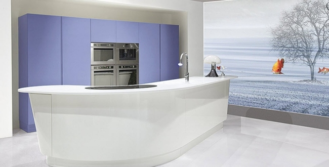 Bielo-modrý dizajn kuchyne-Timo Evolution-kuchynský ostrov Bielo-modré farby kuchynský dizajn-Timo Evolution-kuchynský ostrov