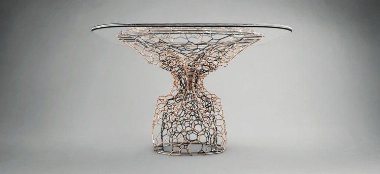 Stolný stĺp vyrobený 3D tlačou a konvenčnou sklenenou doskou 3d-tlač-nábytok-design-stôl-sklenená-vrchná-stolná-stĺpová-sklenená-vrchná