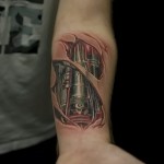 3D tatouage sur son avant -bras - Példa fotó du tatouage fini sur 02032016 1