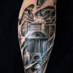 3D tetoválás a lábán - példa a kész tetoválás fényképére a 02032016 -ból 7