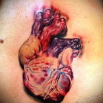 3D szív tetoválás - példa egy kész tetoválás fényképére a 02032016 -ból 6