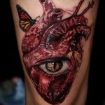 3D szív tetoválás - példa egy kész tetoválás fényképére a 02032016 -ból 8